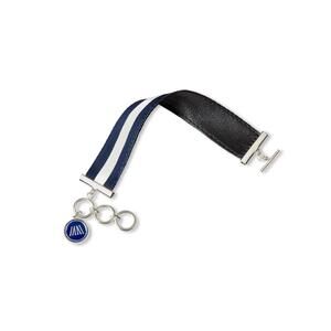 NEW MISSION ATELIER women's ascension bracelet in navy and white ribbon